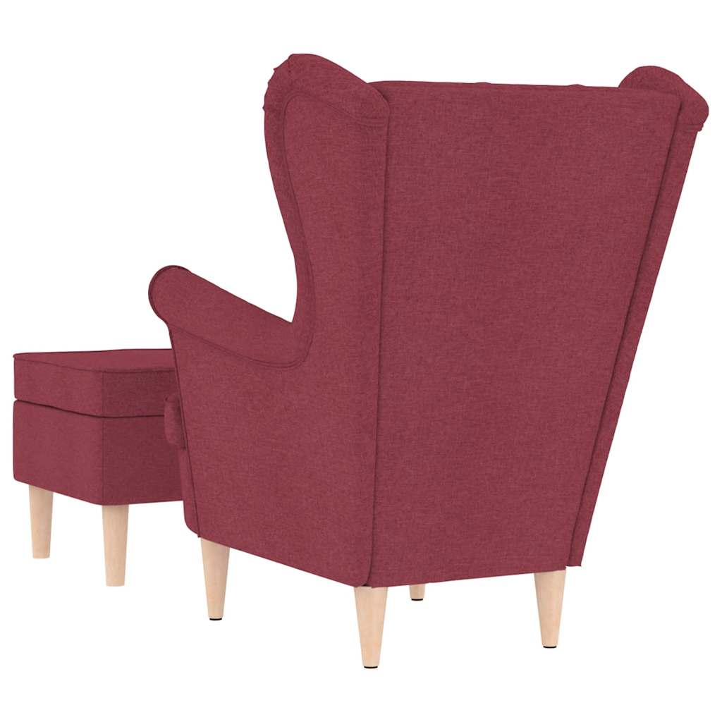 Fauteuil avec repose-pied Rouge bordeaux Tissu - XIOS