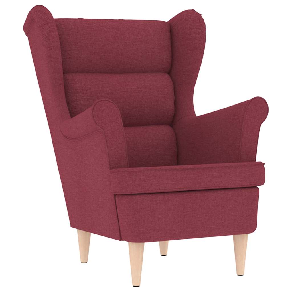 Fauteuil avec repose-pied Rouge bordeaux Tissu - XIOS