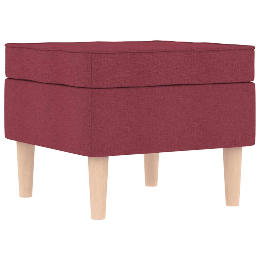 Fauteuil avec repose-pied Rouge bordeaux Tissu - XIOS