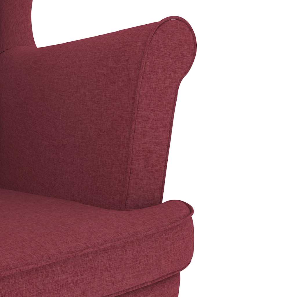 Fauteuil avec repose-pied Rouge bordeaux Tissu - XIOS