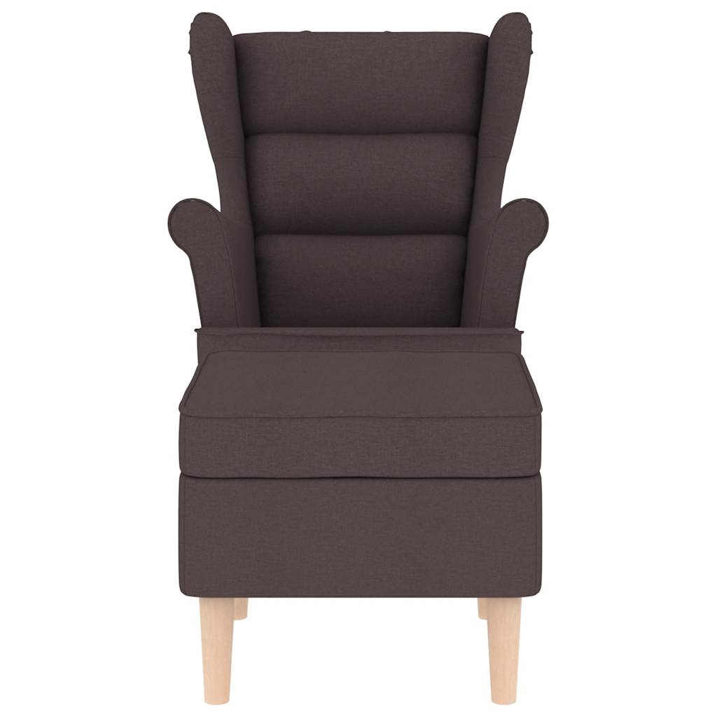 Fauteuil avec repose-pied Marron foncé Tissu - XIOS