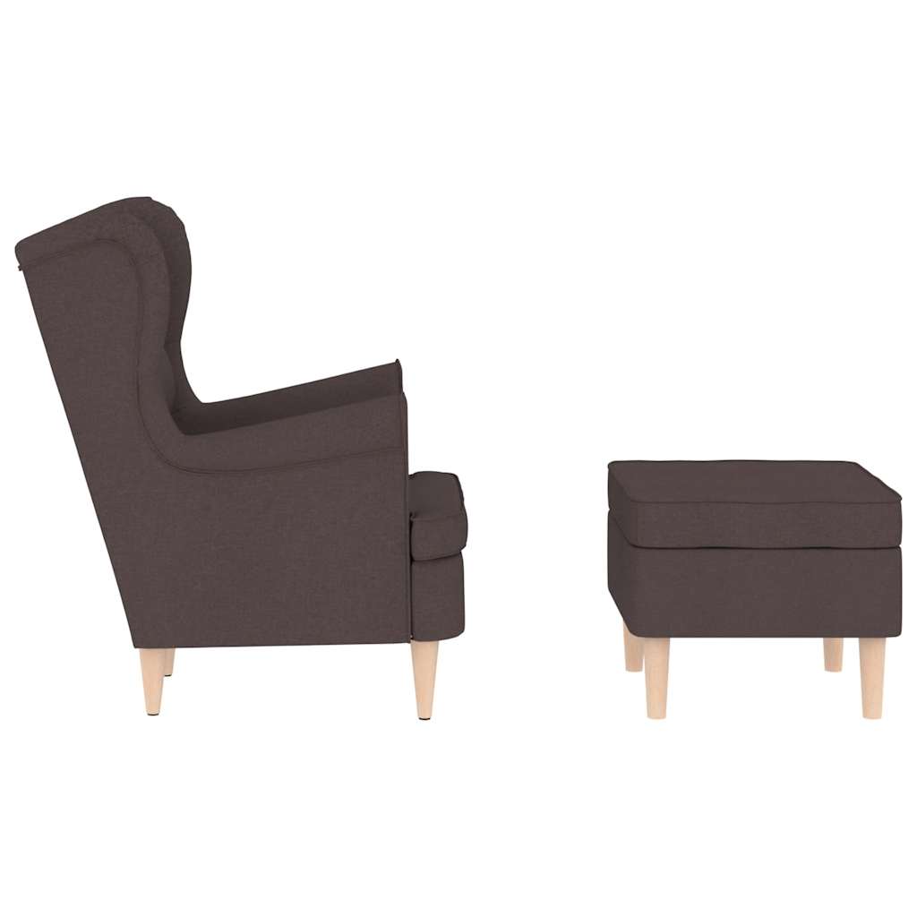 Fauteuil avec repose-pied Marron foncé Tissu - XIOS