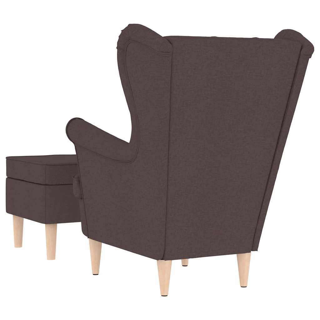 Fauteuil avec repose-pied Marron foncé Tissu - XIOS