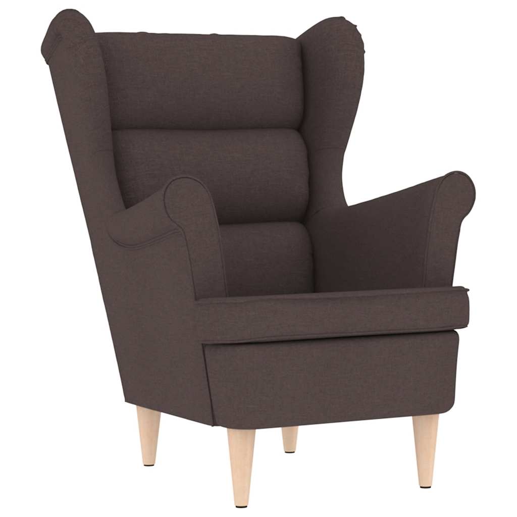 Fauteuil avec repose-pied Marron foncé Tissu - XIOS