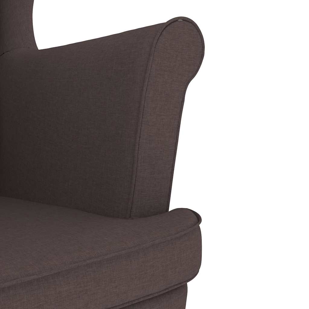 Fauteuil avec repose-pied Marron foncé Tissu - XIOS