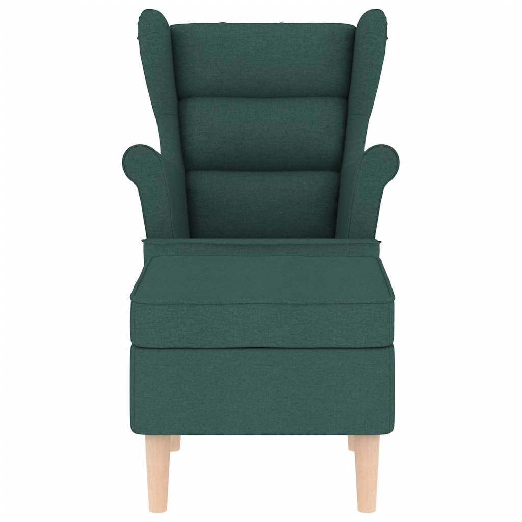 Fauteuil avec repose-pied Vert foncé Tissu - XIOS