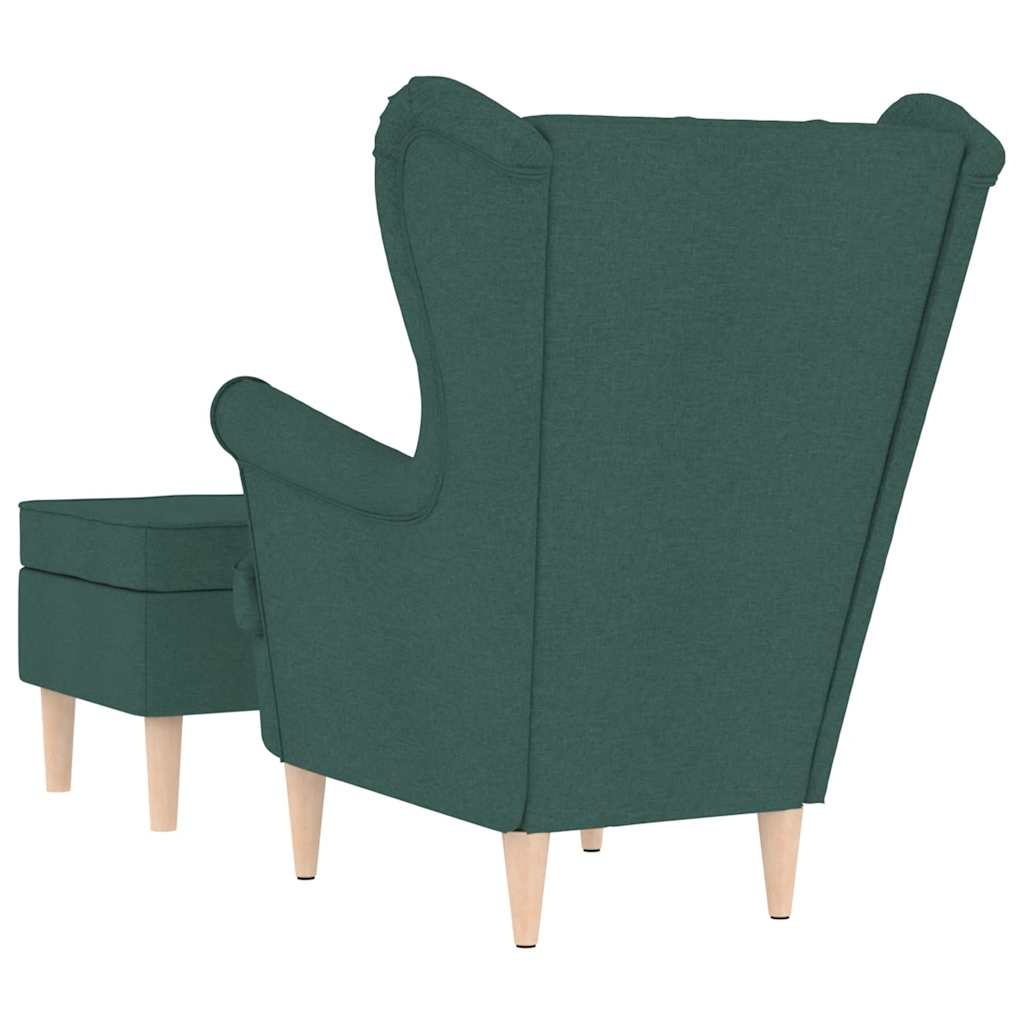 Fauteuil avec repose-pied Vert foncé Tissu - XIOS