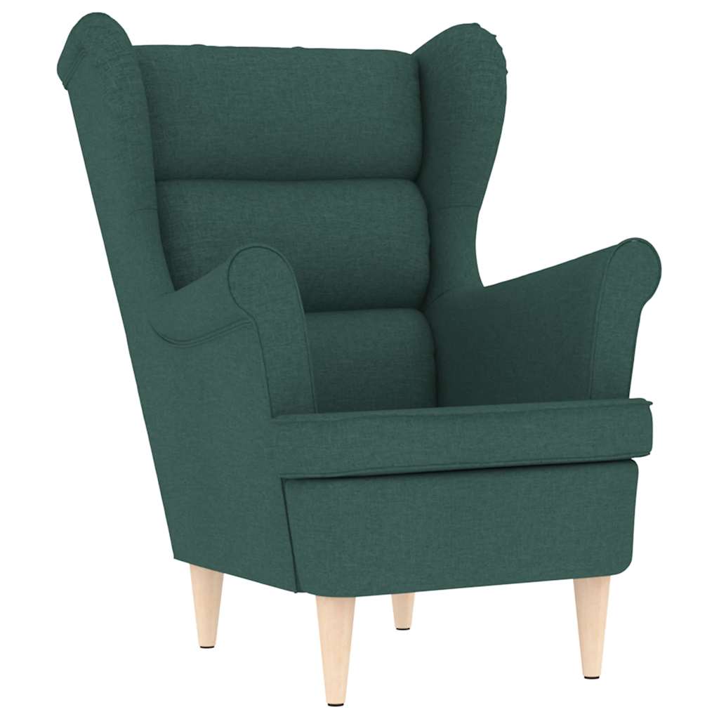 Fauteuil avec repose-pied Vert foncé Tissu - XIOS