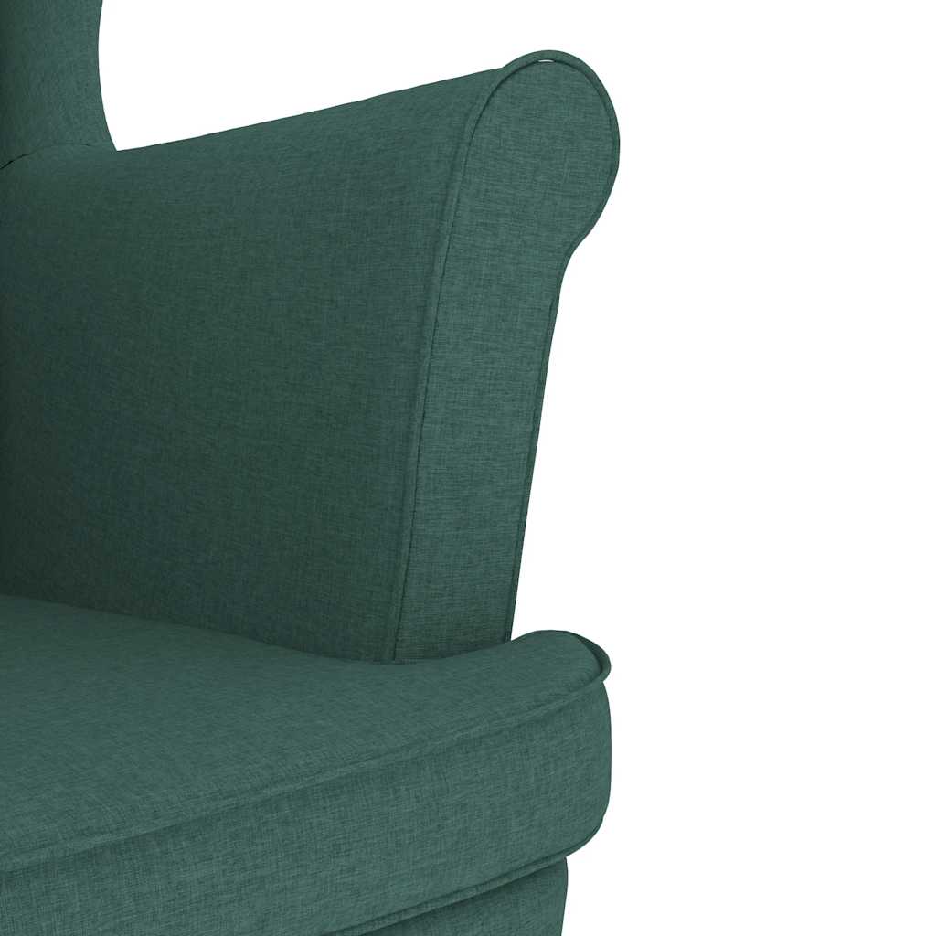 Fauteuil avec repose-pied Vert foncé Tissu - XIOS