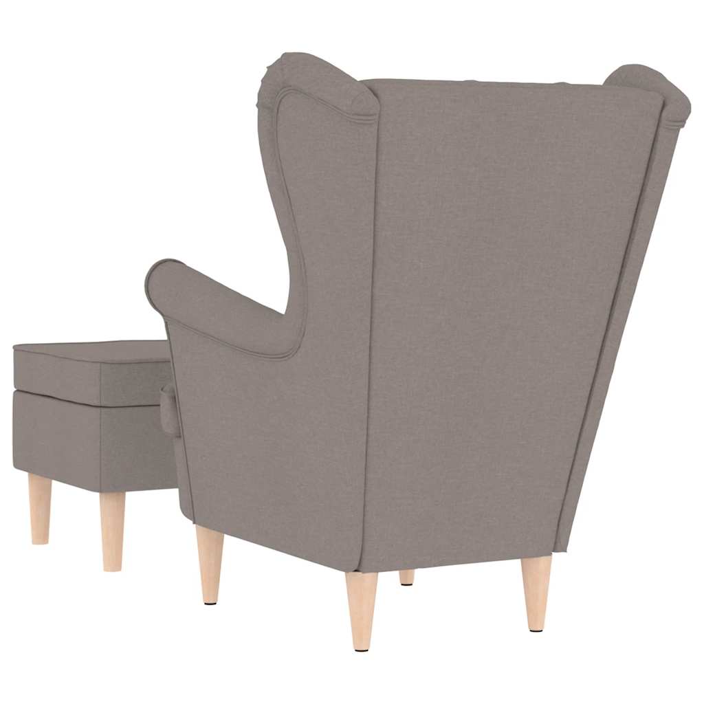 Fauteuil avec repose-pied Taupe Tissu
