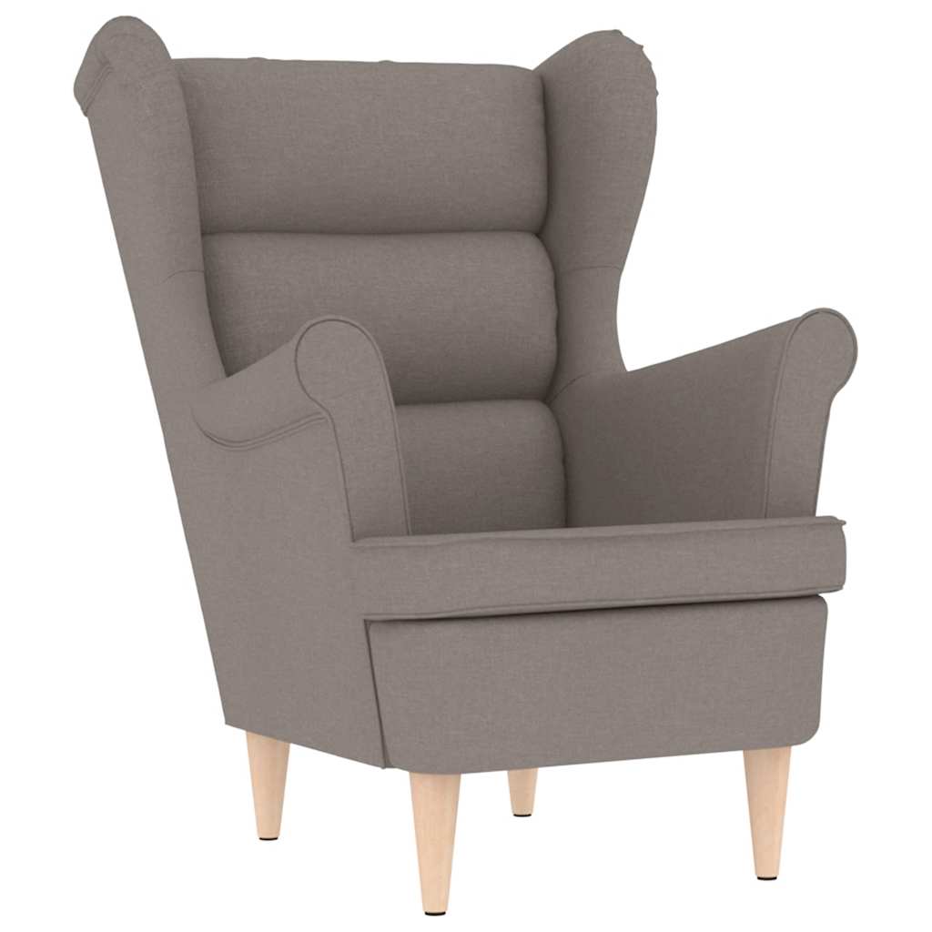 Fauteuil avec repose-pied Taupe Tissu