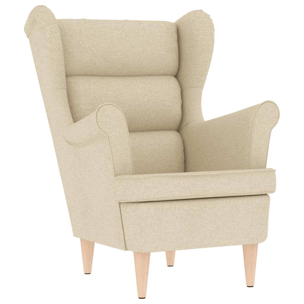 Fauteuil avec repose-pied Crème Tissu - XIOS