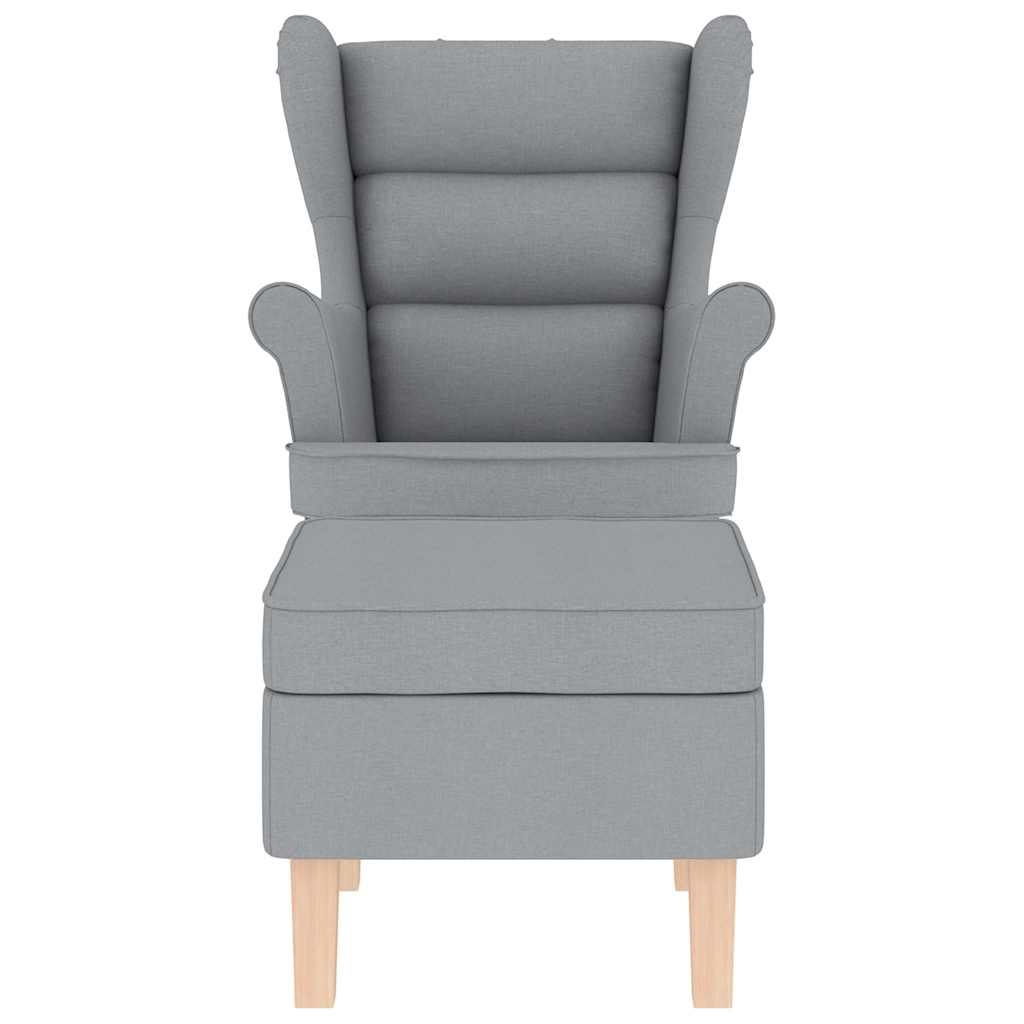 Chaise à bascule avec repose-pied Gris clair Tissu - XIOS