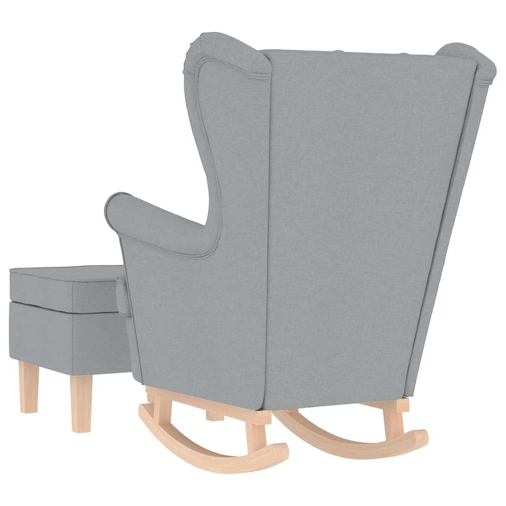 Chaise à bascule avec repose-pied Gris clair Tissu - XIOS