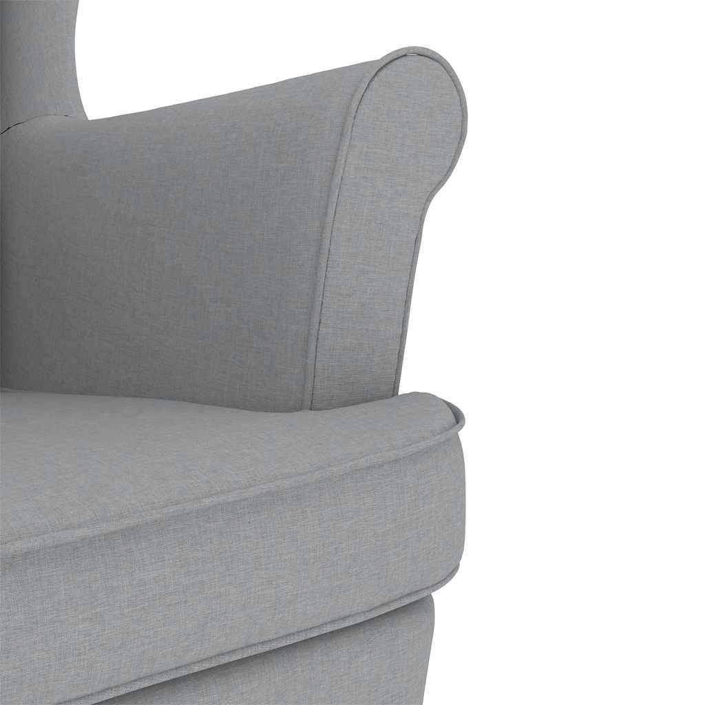 Chaise à bascule avec repose-pied Gris clair Tissu - XIOS