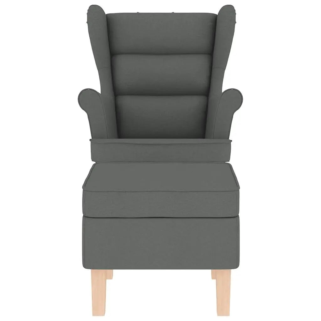 Chaise à bascule avec repose-pied Gris foncé Tissu - XIOS