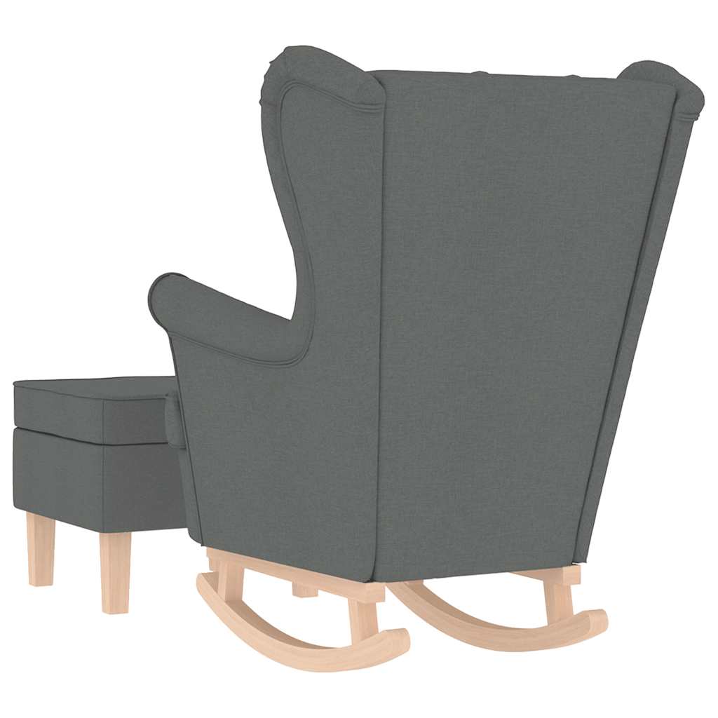 Chaise à bascule avec repose-pied Gris foncé Tissu - XIOS