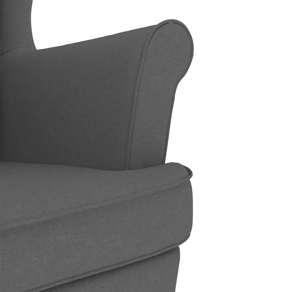 Chaise à bascule avec repose-pied Gris foncé Tissu - XIOS