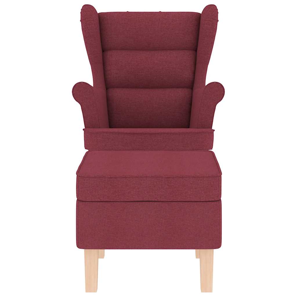 Chaise à bascule avec repose-pied Rouge bordeaux Tissu - XIOS