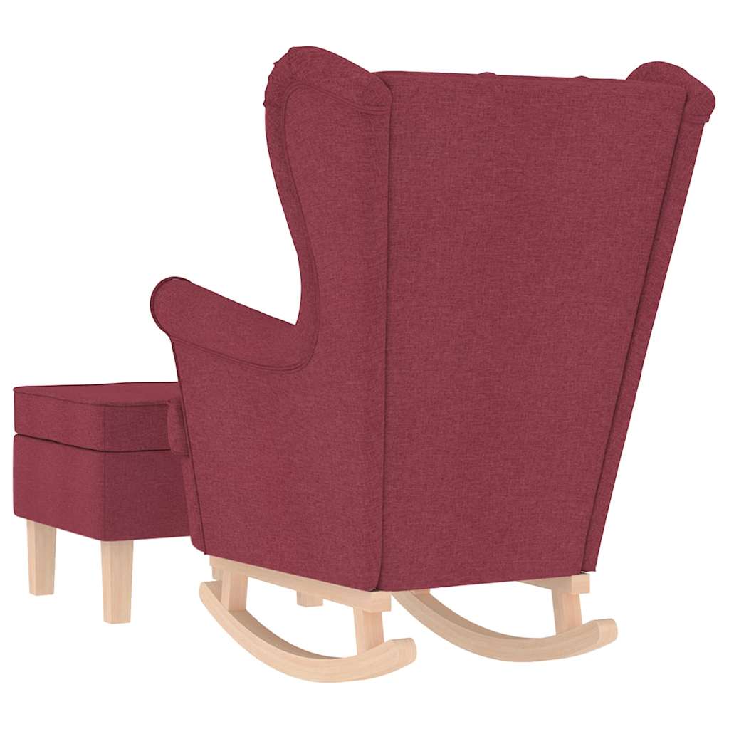 Chaise à bascule avec repose-pied Rouge bordeaux Tissu - XIOS