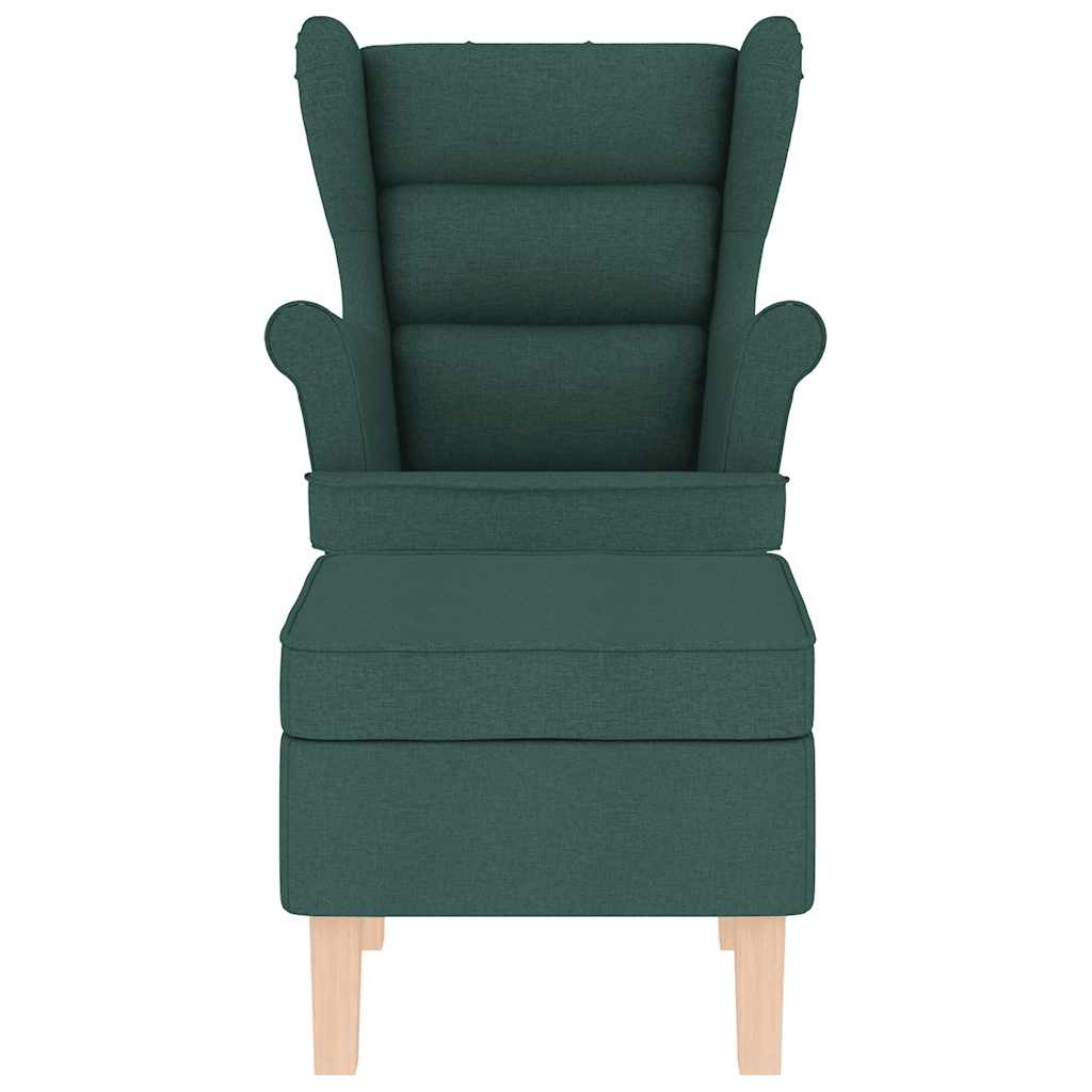Chaise à bascule avec repose-pied Vert foncé Tissu - XIOS