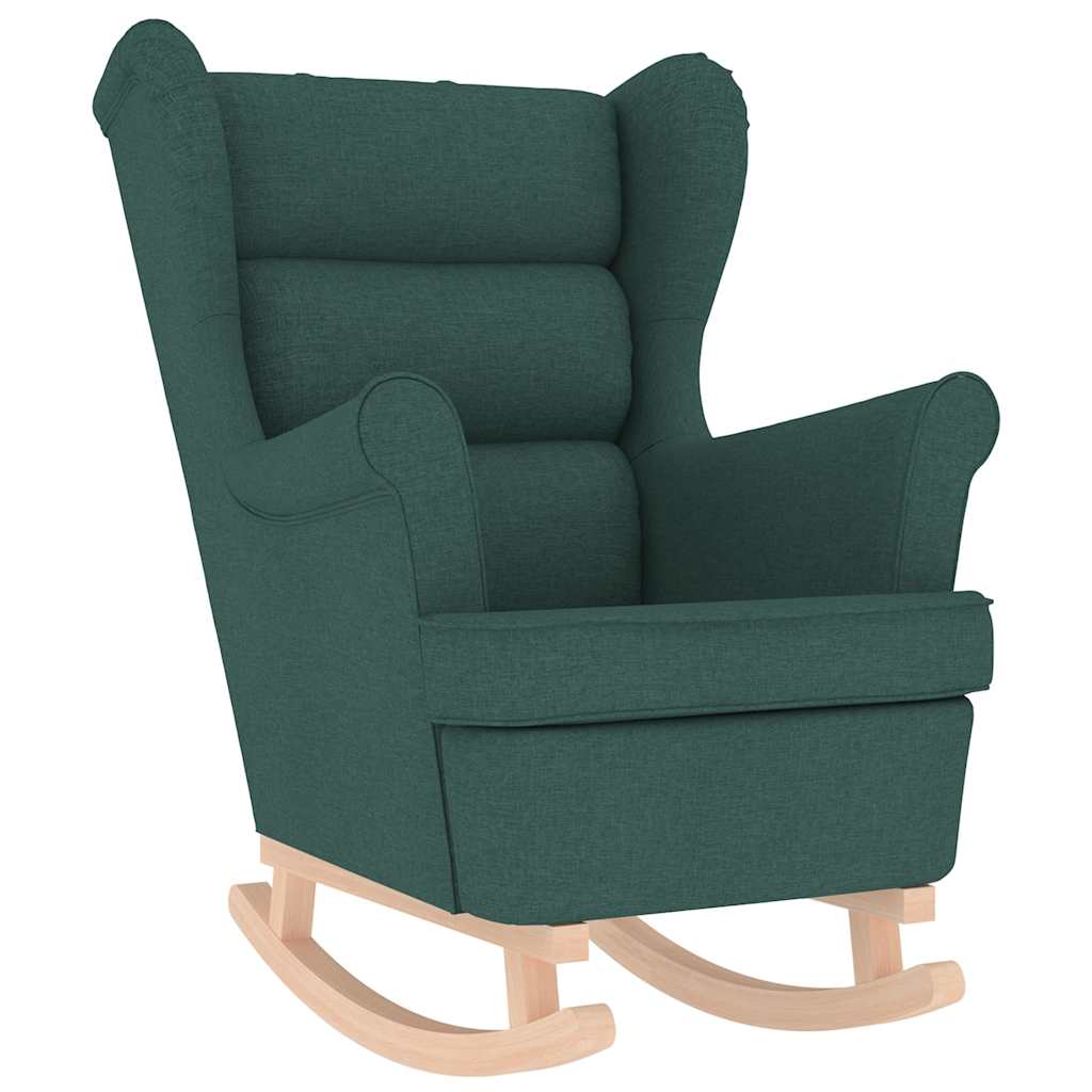 Chaise à bascule avec repose-pied Vert foncé Tissu - XIOS