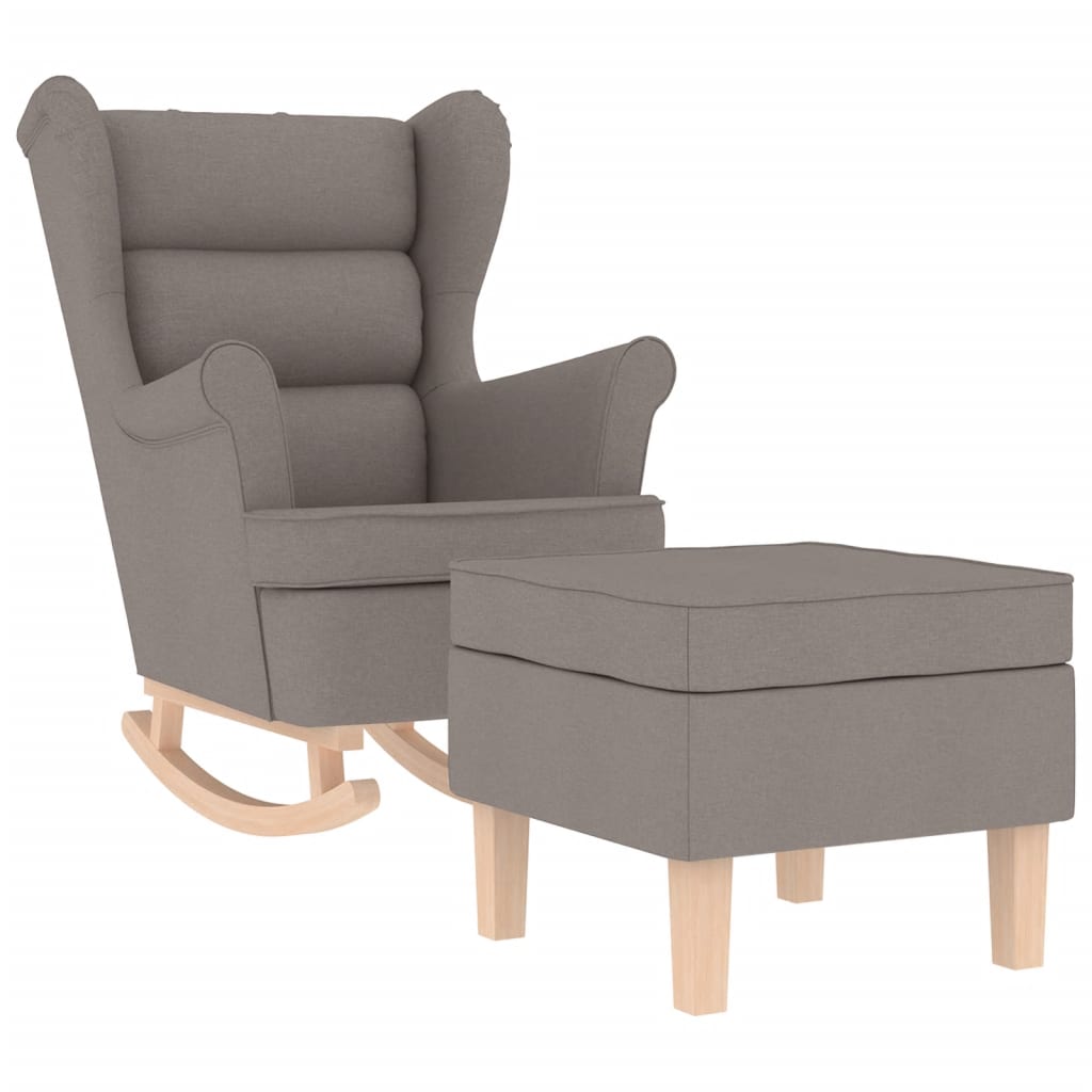 Chaise à bascule avec repose-pied Taupe Tissu