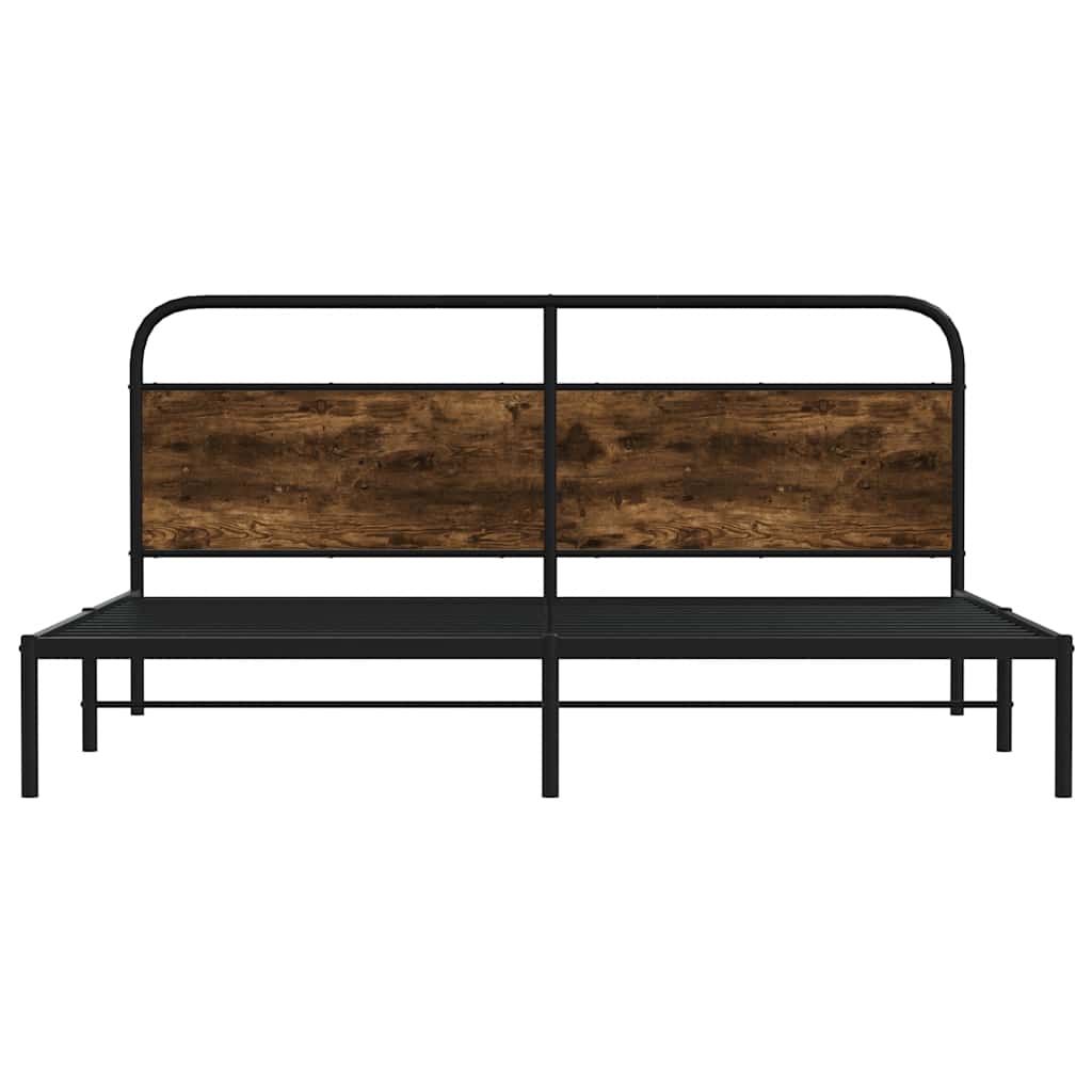 Cadre de lit en métal sans matelas chêne fumé 200x200 cm - XIOS