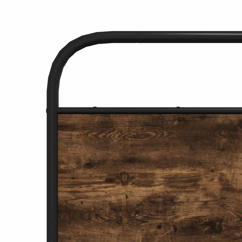 Cadre de lit en métal sans matelas chêne fumé 137x190 cm - XIOS