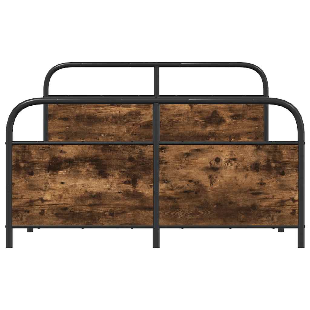 Cadre de lit en métal sans matelas chêne fumé 140x190 cm - XIOS