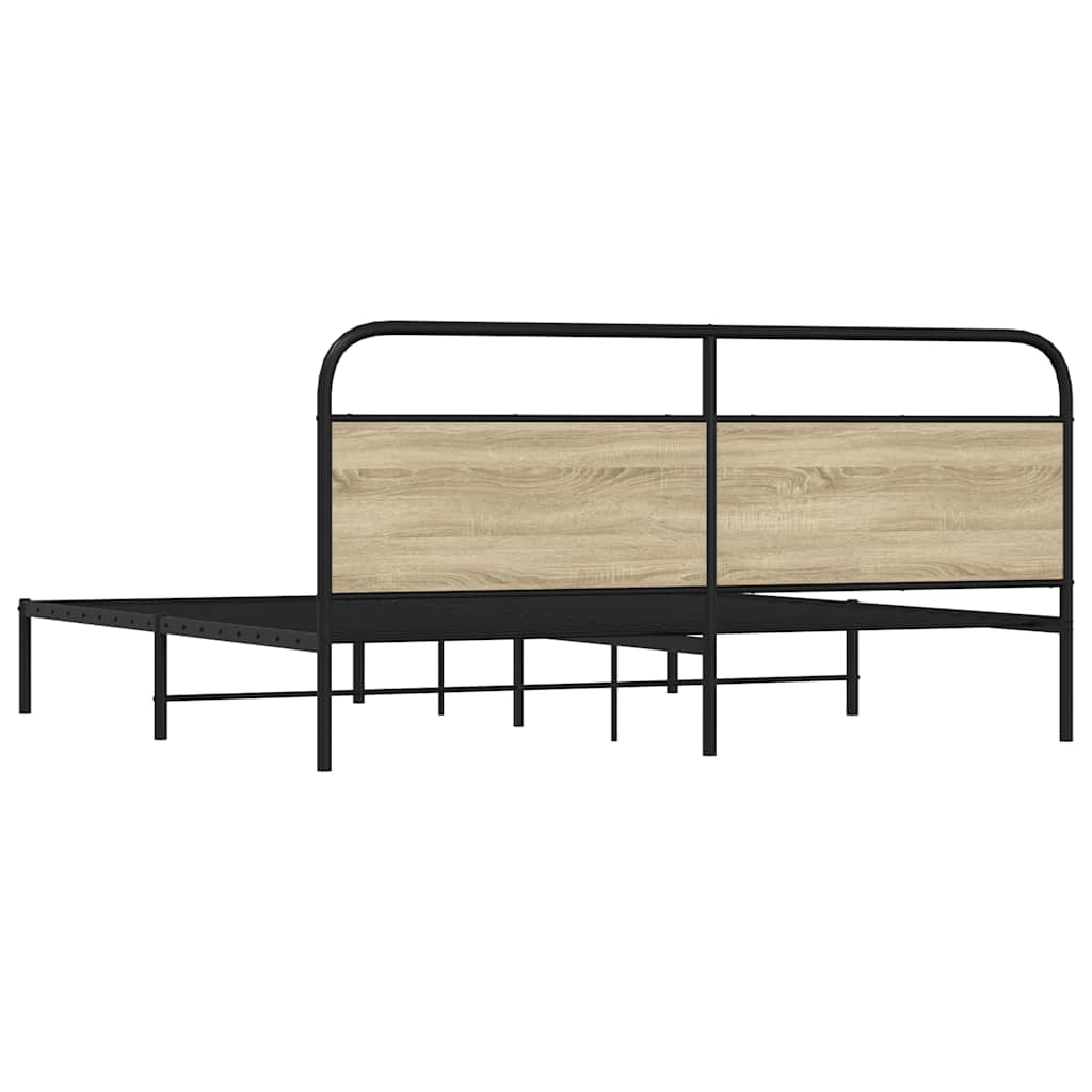 Cadre de lit en métal sans matelas chêne sonoma 180x200 cm - XIOS