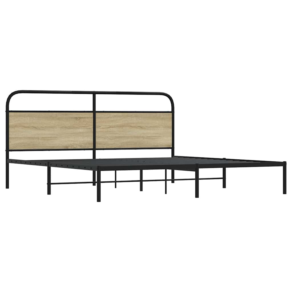 Cadre de lit en métal sans matelas chêne sonoma 193x203 cm - XIOS