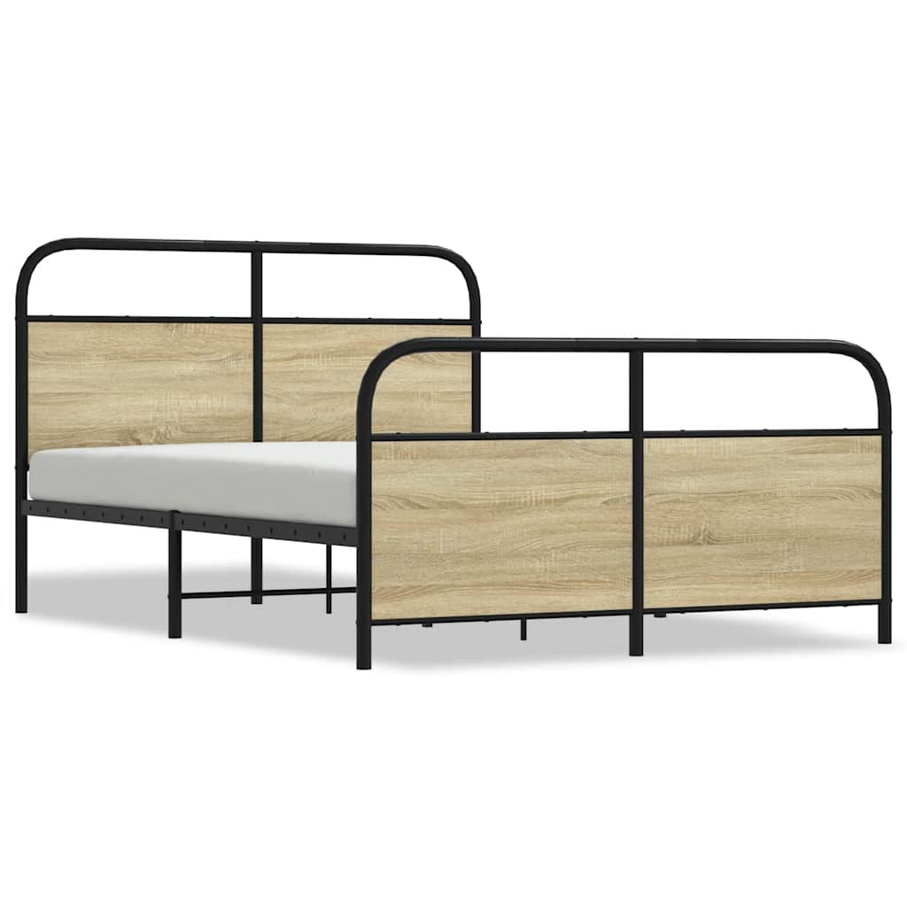 Cadre de lit en métal sans matelas chêne sonoma 137x190 cm - XIOS