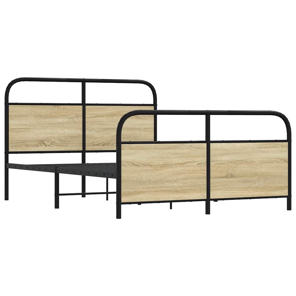 Cadre de lit en métal sans matelas chêne sonoma 137x190 cm - XIOS
