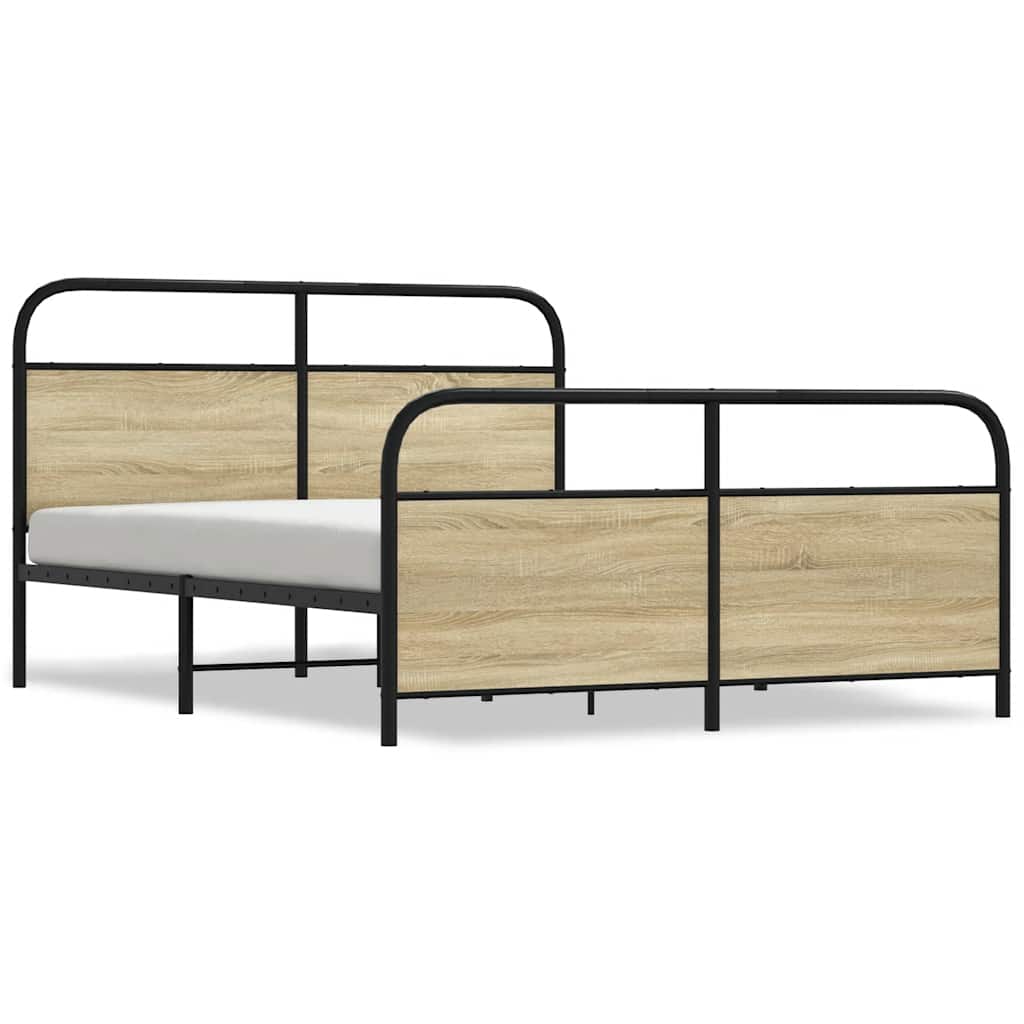 Cadre de lit en métal sans matelas chêne sonoma 150x200 cm - XIOS