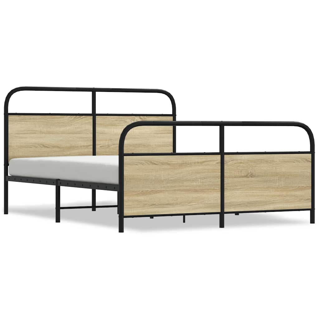 Cadre de lit en métal sans matelas chêne sonoma 160x200 cm - XIOS