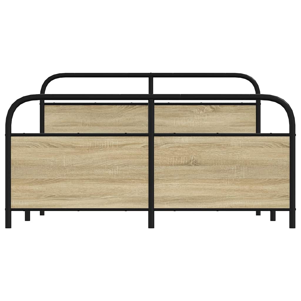 Cadre de lit en métal sans matelas chêne sonoma 160x200 cm - XIOS