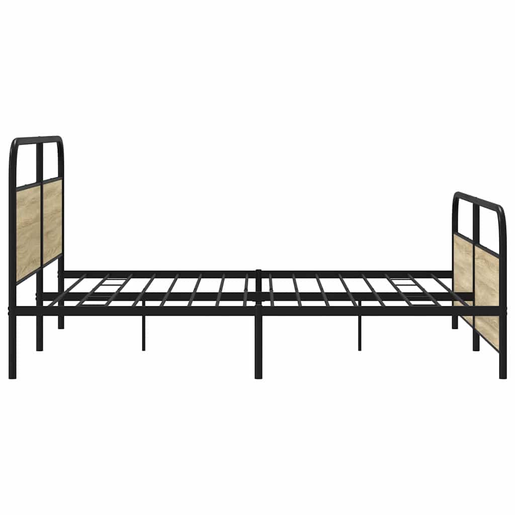 Cadre de lit en métal sans matelas chêne sonoma 183x213 cm - XIOS