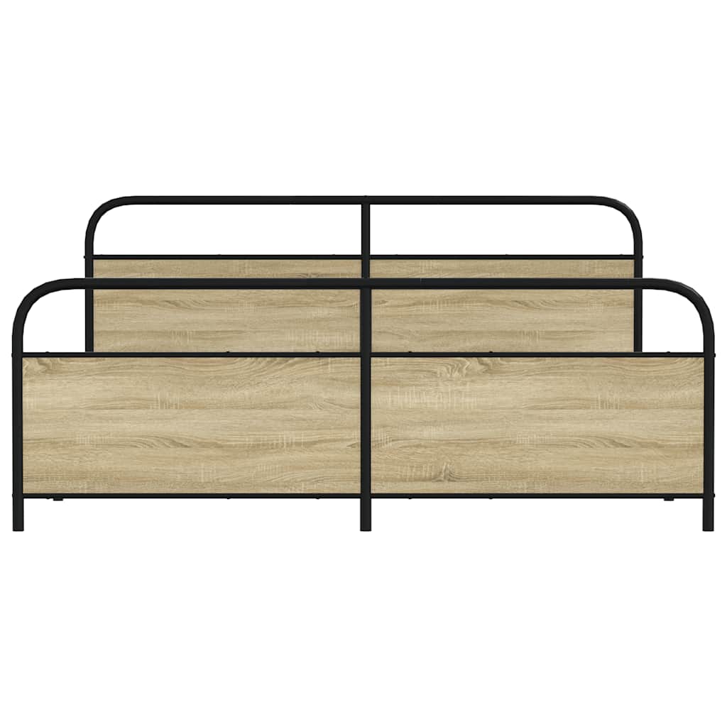 Cadre de lit en métal sans matelas chêne sonoma 200x200 cm - XIOS
