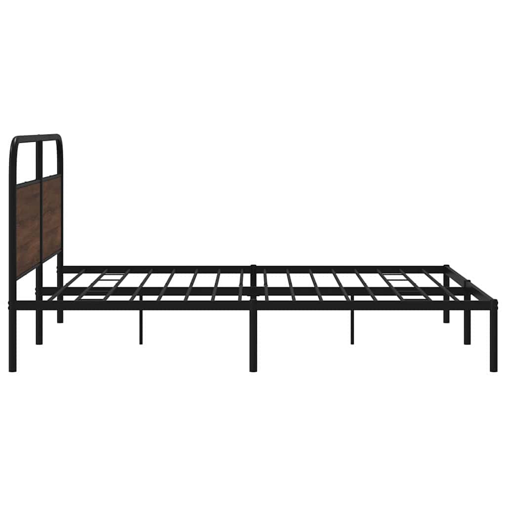 Cadre de lit en métal sans matelas chêne marron 193x203 cm - XIOS