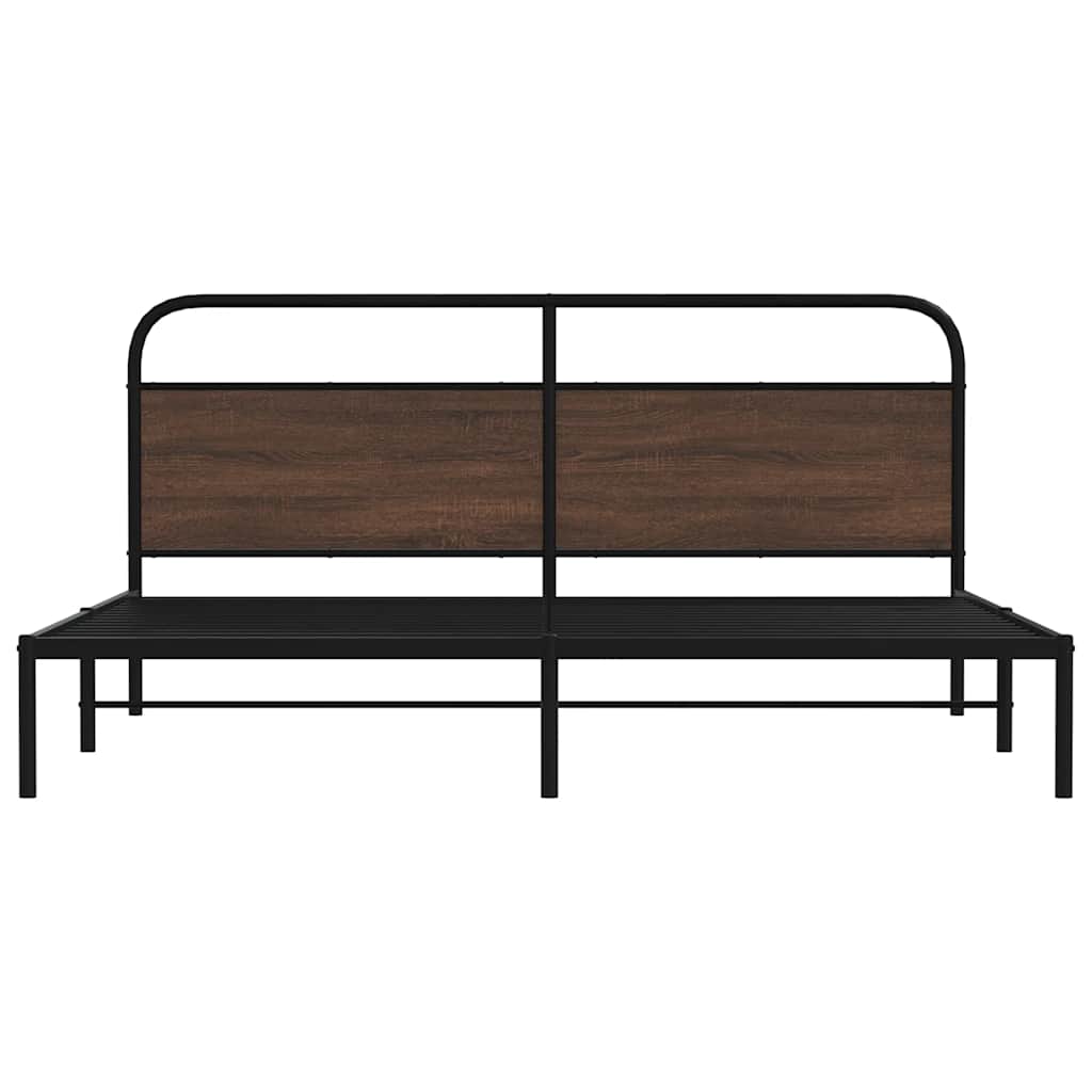 Cadre de lit en métal sans matelas chêne marron 200x200 cm - XIOS