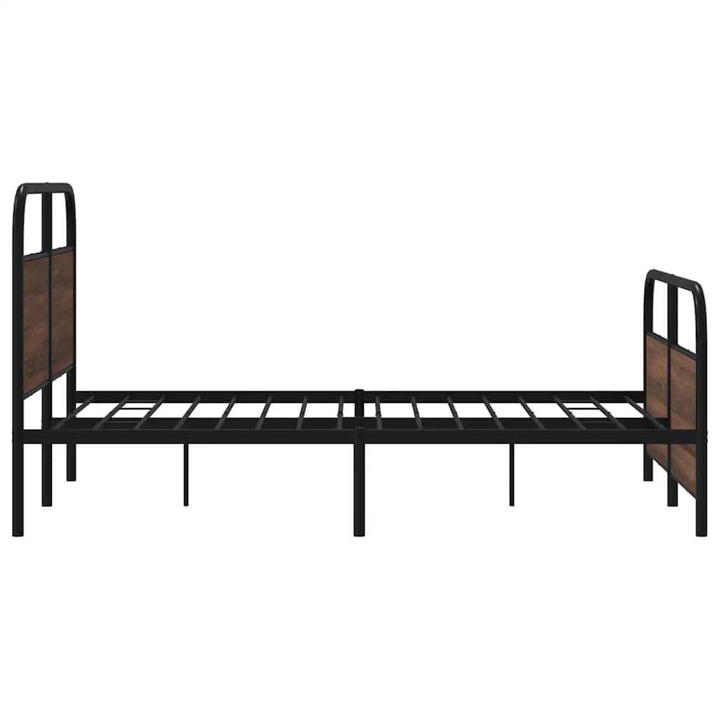 Cadre de lit en métal sans matelas chêne marron 140x190 cm - XIOS