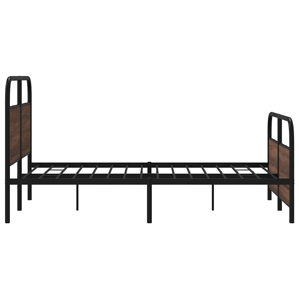 Cadre de lit en métal sans matelas chêne marron 140x200 cm - XIOS