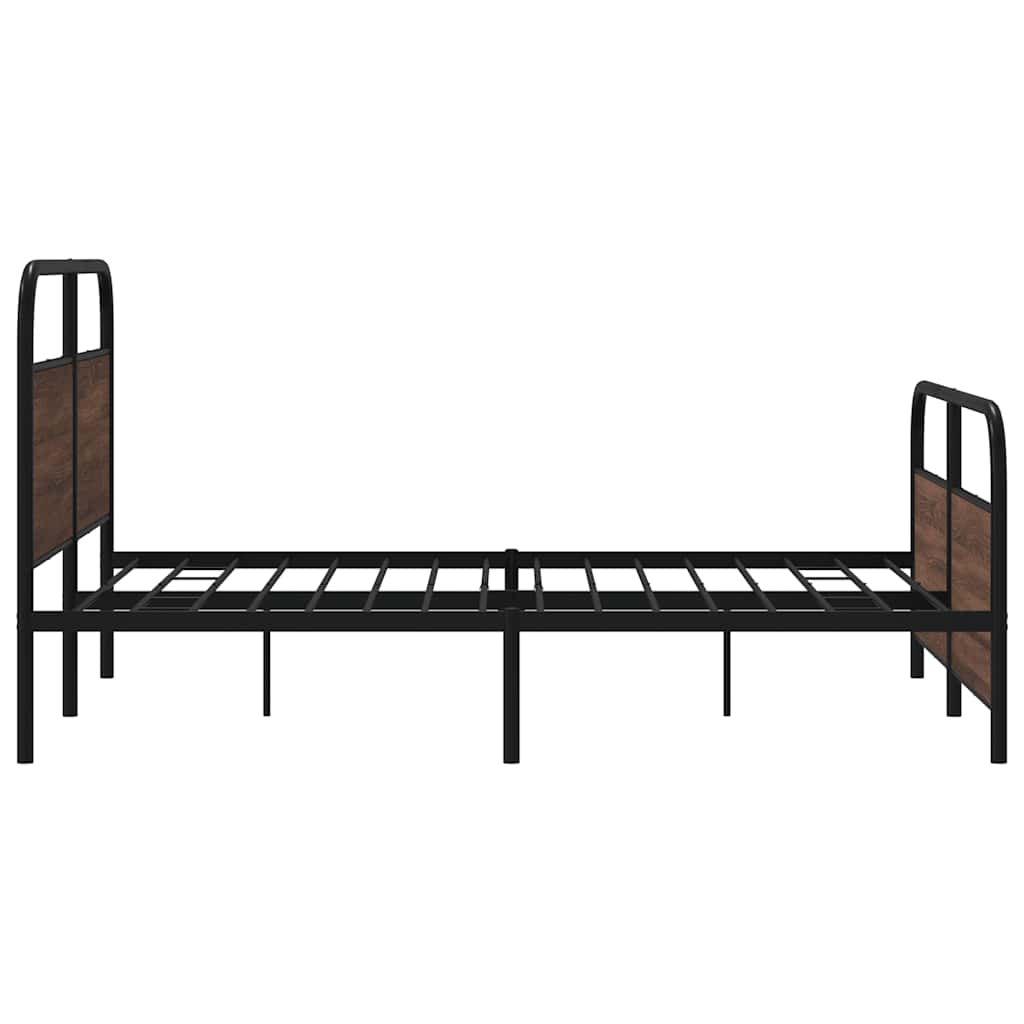 Cadre de lit en métal sans matelas chêne marron 150x200 cm - XIOS