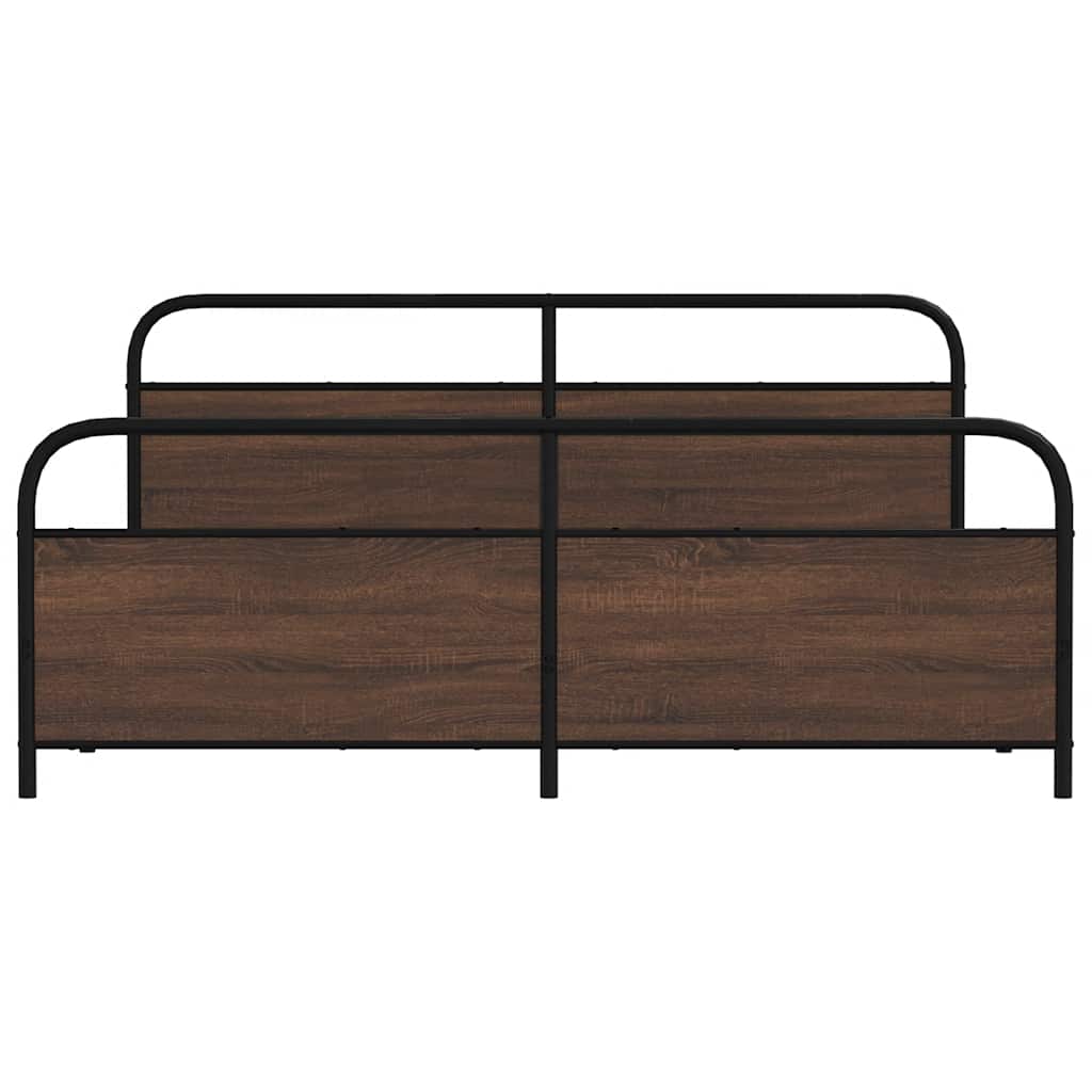 Cadre de lit en métal sans matelas chêne marron 183x213 cm - XIOS
