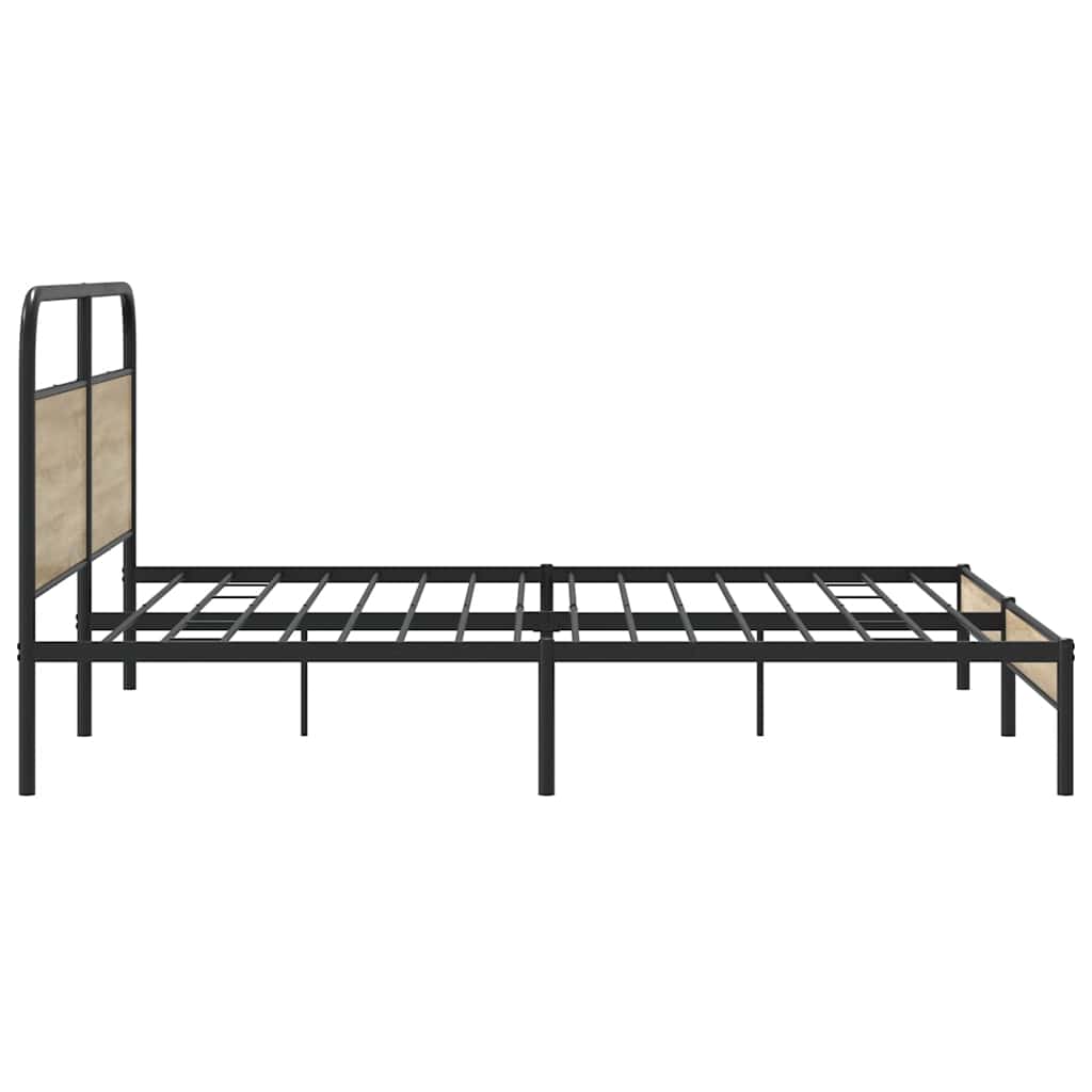 Cadre de lit en métal sans matelas chêne fumé 200x200 cm - XIOS
