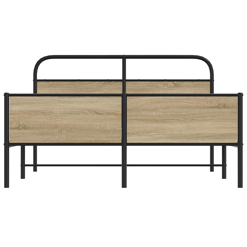 Cadre de lit en métal sans matelas chêne fumé 180x200 cm - XIOS