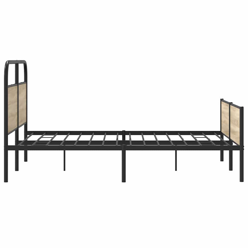Cadre de lit en métal sans matelas chêne fumé 180x200 cm - XIOS
