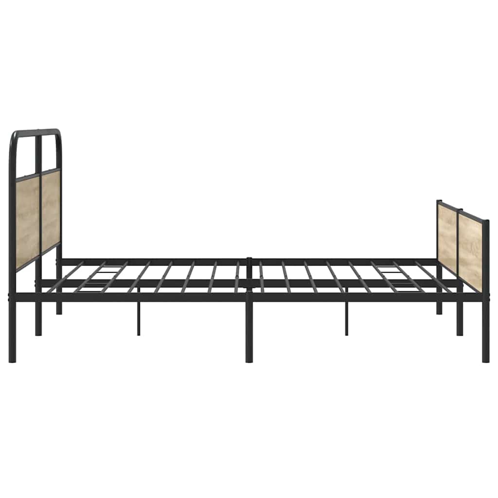 Cadre de lit en métal sans matelas chêne fumé 183x213 cm - XIOS