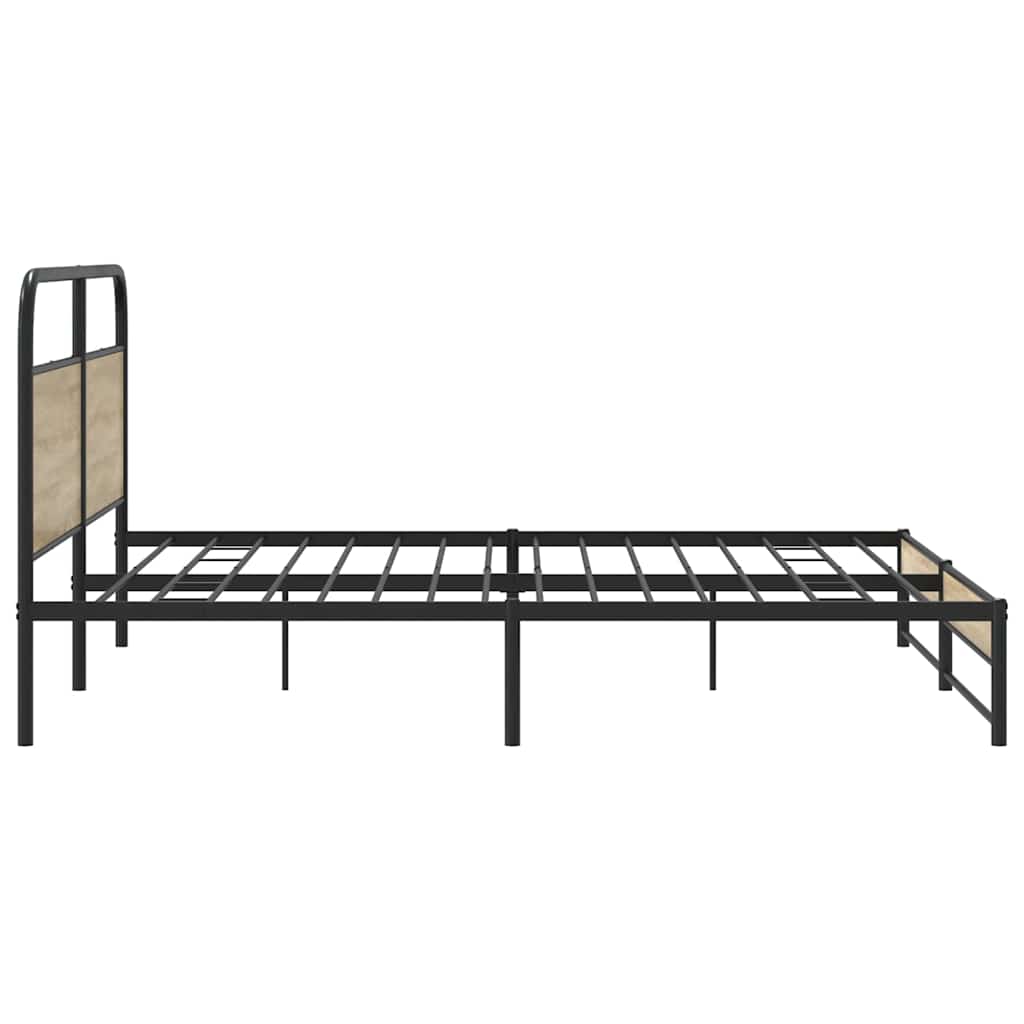 Cadre de lit en métal sans matelas chêne fumé 200x200 cm - XIOS